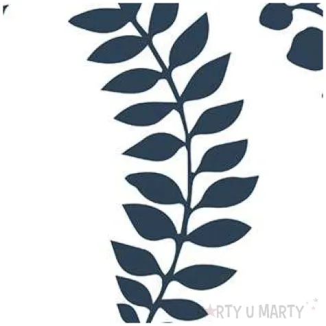 dekoracja galazki listki granatowe ciemne partydeco 9szt