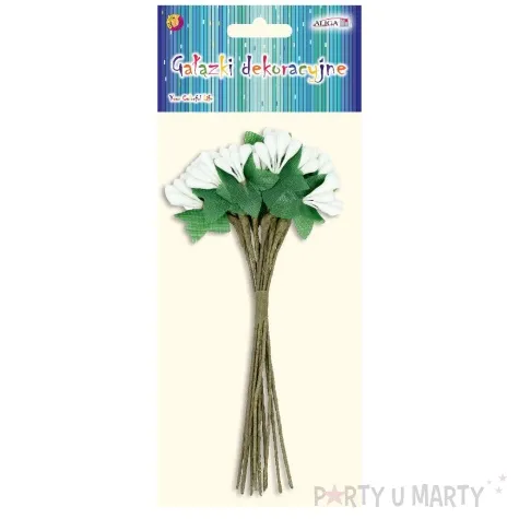 dekoracja galazki ryzyk bialy aliga 12 szt
