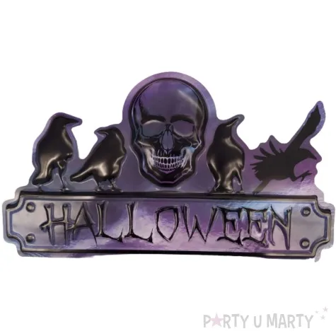 dekoracja halloween czaszki i kruki amscan 43x25 cm