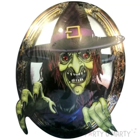 dekoracja halloween wiedzma w lustrze funny fashion 28 x 38 cm