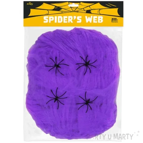 dekoracja halloweenowa pajeczyna fioletowa partypal 200 g
