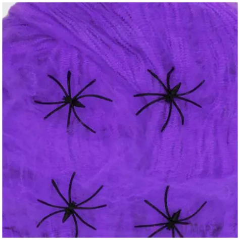 dekoracja halloweenowa pajeczyna fioletowa partypal 200 g