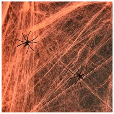 dekoracja halloweenowa pajeczyna pomaranczowa partypal 20 g