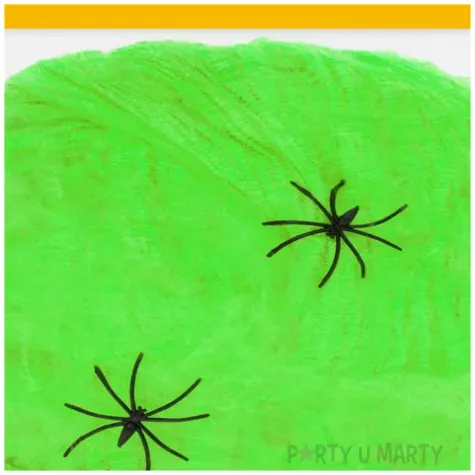 dekoracja halloweenowa pajeczyna zielona partypal 20 g