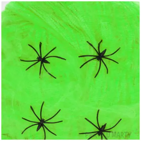 dekoracja halloweenowa pajeczyna zielona partypal 200 g