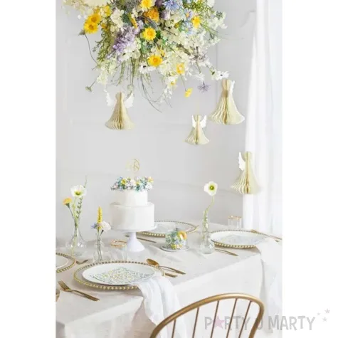 dekoracja honeycomb aniol kremowy partydeco 15 cm