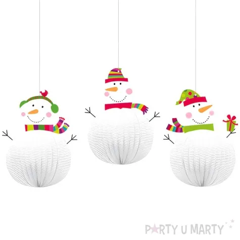 dekoracja honeycomb balwanki bialy amscan 20 3 cm 3 szt