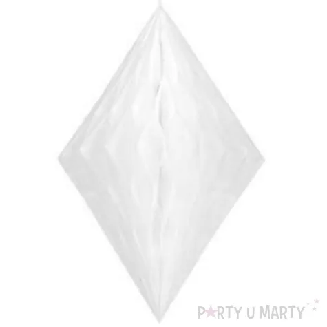 dekoracja honeycomb diament biala 35 cm