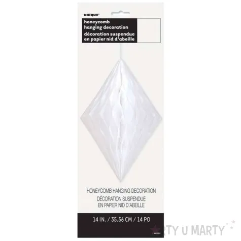 dekoracja honeycomb diament biala 35 cm