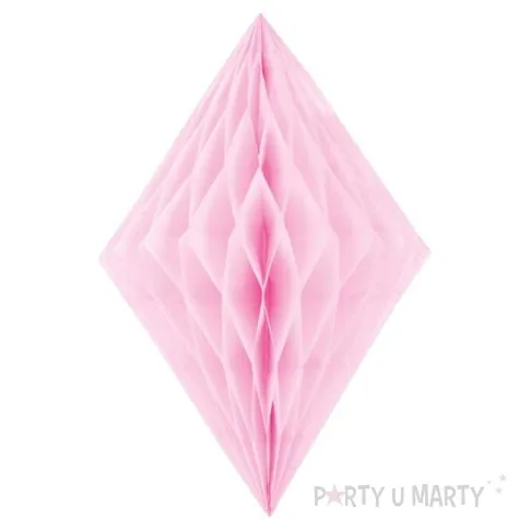 dekoracja honeycomb diament rozowa jasna 35 cm