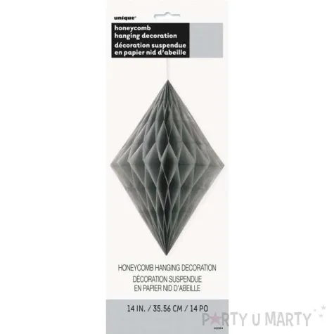 dekoracja honeycomb diament srebrna 35 cm