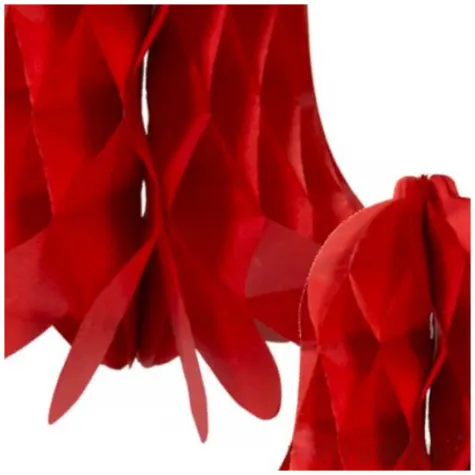 dekoracja honeycomb dzwonek czerwona folat 2 szt