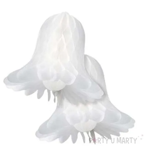 dekoracja honeycomb dzwonki biala godan 23 cm 2 szt