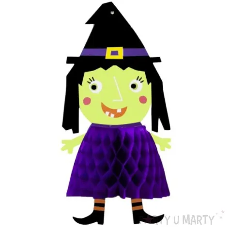 dekoracja honeycomb halloweenowa wiedzma partypal 35 cm