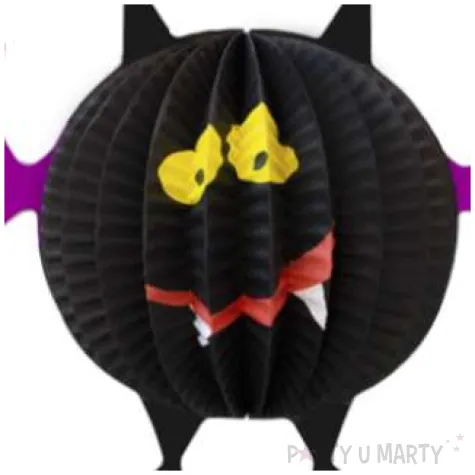 dekoracja honeycomb halloweenowy nietoperz partypal 28 cm