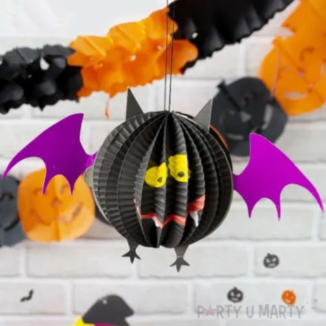 dekoracja honeycomb halloweenowy nietoperz partypal 28 cm