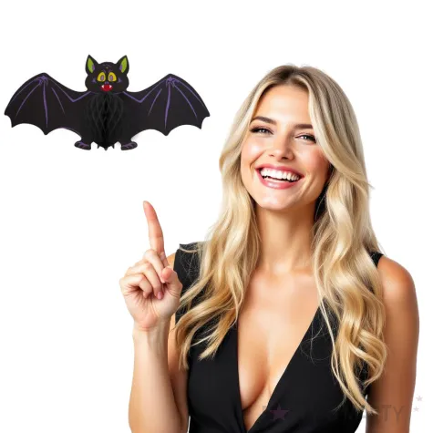 dekoracja honeycomb halloweenowy nietoperz partypal 60 cm