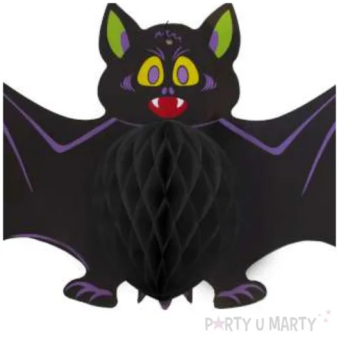 dekoracja honeycomb halloweenowy nietoperz partypal 60 cm