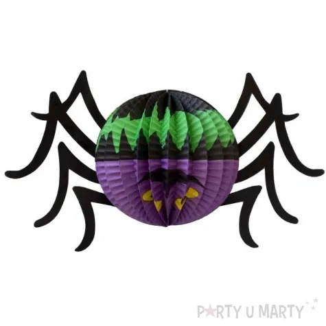 dekoracja honeycomb halloweenowy pajak okragly partypal 27 cm