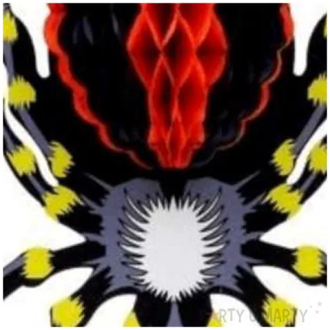 dekoracja honeycomb hallowenowy pajak 24cm czarno czerwony 7 7