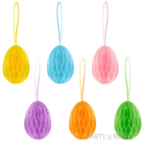 dekoracja honeycomb jajka mix partypal 6 cm 6 szt