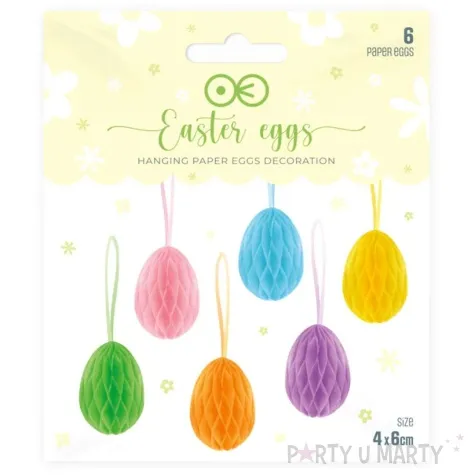 dekoracja honeycomb jajka mix partypal 6 cm 6 szt