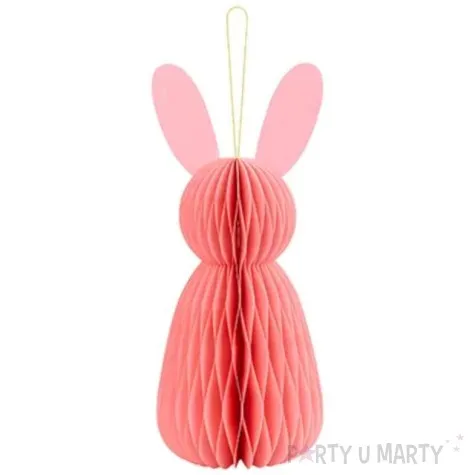 dekoracja honeycomb kroliczek rozowy partydeco 30 cm