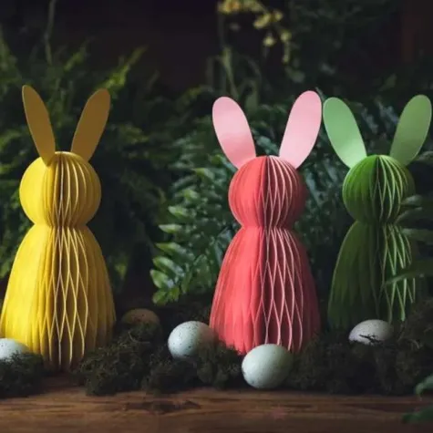 dekoracja honeycomb kroliczek zielony partydeco 30 cm