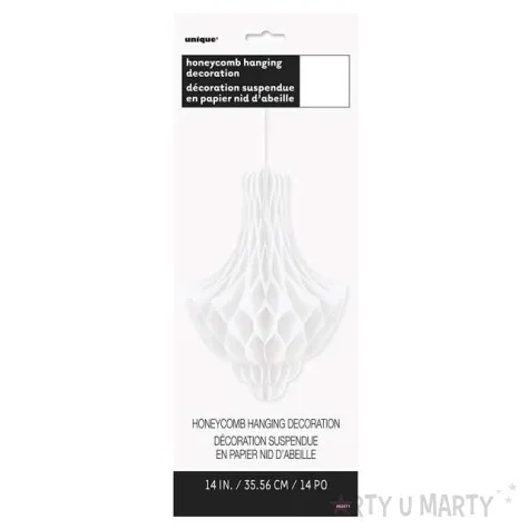 dekoracja honeycomb kropla biala 35 cm