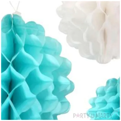 dekoracja honeycomb kula beauty and charm niebieski mix godan 3 szt