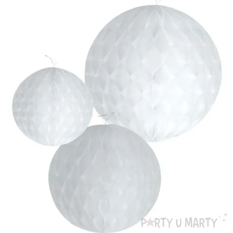 dekoracja honeycomb kula bialy godan 3 szt