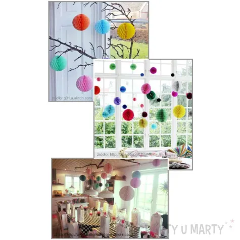 dekoracja honeycomb kula czarna 30 cm