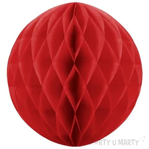 dekoracja honeycomb kula czerwona 40 cm