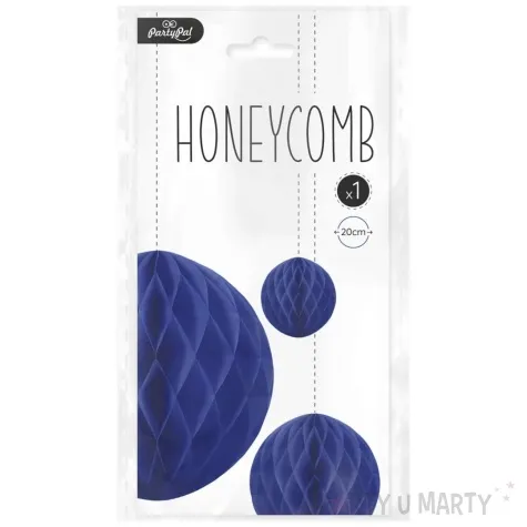 dekoracja honeycomb kula granatowy partypal 20 cm