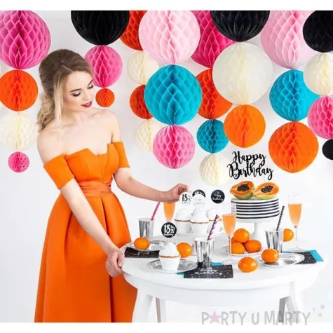 dekoracja honeycomb kula kremowa jasna 20 cm