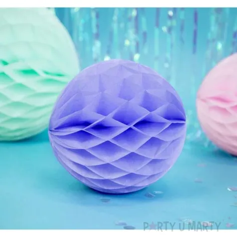 dekoracja honeycomb kula liliowy partydeco 20cm