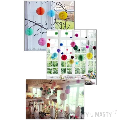 dekoracja honeycomb kula mietowa jasna partydeco 20 cm