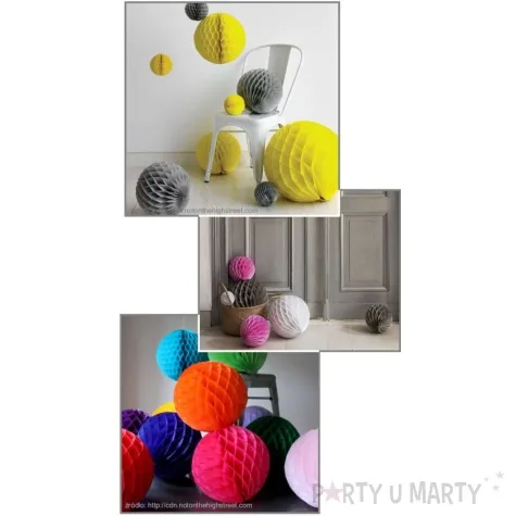 dekoracja honeycomb kula mietowa jasna partydeco 20 cm