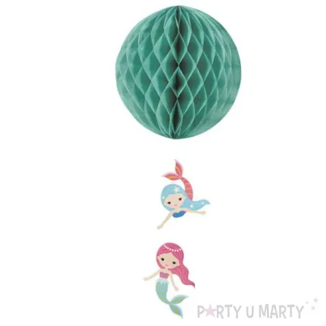 dekoracja honeycomb kula syreny zielona guirca 30cm