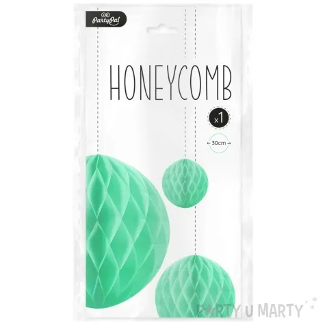 dekoracja honeycomb kula turkusowy partypal 30 cm