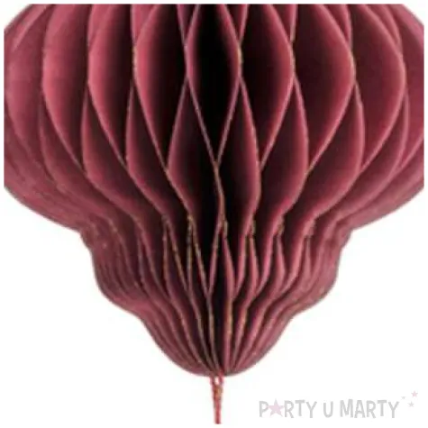 dekoracja honeycomb latarnia bordowa partydeco 15 cm