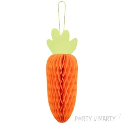 dekoracja honeycomb marchew pomaranczowy partydeco 20 cm