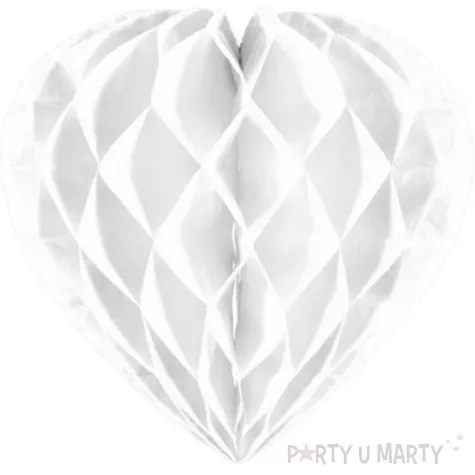 dekoracja honeycomb serce biala folat 30 cm