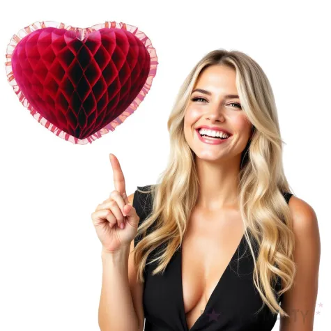 dekoracja honeycomb serce bordowa 45 cm funny fashion