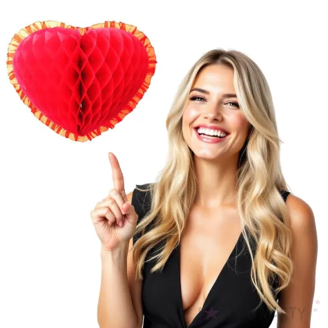 dekoracja honeycomb serce czerwona 45 cm funny fashion