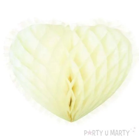 dekoracja honeycomb serce kremowa 45 cm funny fashion