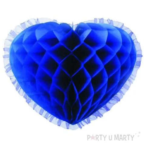 dekoracja honeycomb serce niebieska 45 cm funny fashion