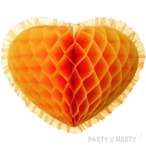 dekoracja honeycomb serce pomaranczowa 45 cm funny fashion