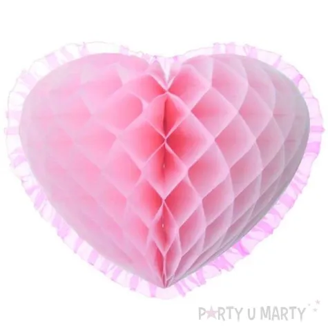 dekoracja honeycomb serce rozowa 45 cm funny fashion