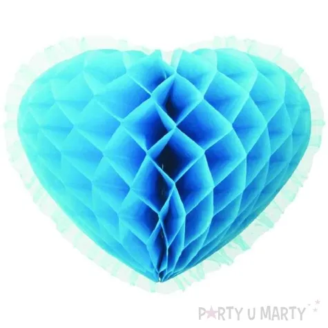 dekoracja honeycomb serce turkusowa 45 cm funny fashion